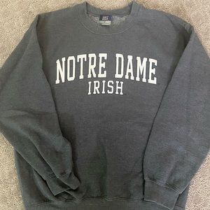 Medium dark grey crew neck Notre Dame sweatshirt